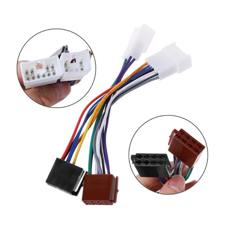 อะแดปเตอร์ปลั๊กเชื่อมต่อวิทยุสเตอริโอ ISO สําหรับ Toyota Vios Camry Corolla RAV4 Aurion Avensis
