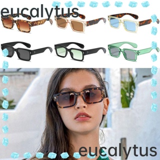 Eucalytus1 แว่นตากันแดด กรอบสี่เหลี่ยมผืนผ้า ป้องกัน UV400 Y2K สีดํา สไตล์พังก์ วินเทจ สําหรับผู้หญิง และผู้ชาย