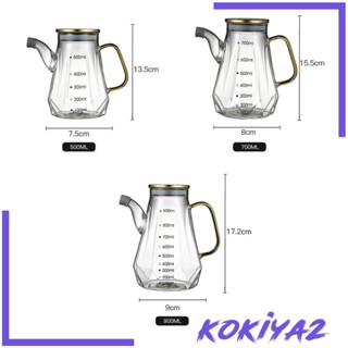 [Kokiya2] ขวดแก้วบอโรซิลิเกต ขนาดใหญ่ พร้อมมาตรวัด สําหรับใส่น้ํามัน ของเหลว