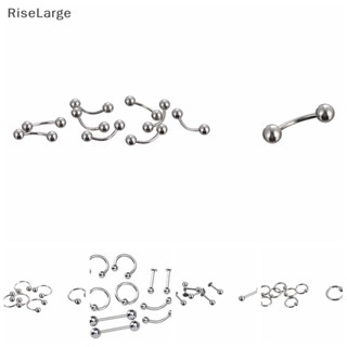 [RiseLarge] ใหม่ จิวสเตนเลส เครื่องประดับร่างกาย คิ้ว ลิ้น บาร์ ลาเบรต ปาก จมูก แหวน