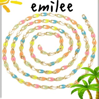 Emilee สายโซ่สเตนเลส 1 หลา 3 ฟุต เรียบง่าย สําหรับทําเครื่องประดับ สร้อยข้อมือ สร้อยคอ สร้อยข้อเท้า DIY