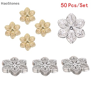 Haostones จี้ดอกไม้ เชื่อมต่อเครื่องประดับ DIY 50 ชิ้น ต่อชุด