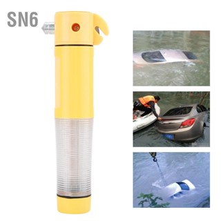 SN6 4-in-1 Emergency Escape Safety Hammer Window Breaker เครื่องตัดเข็มขัดนิรภัยไฟเตือนไฟฉาย