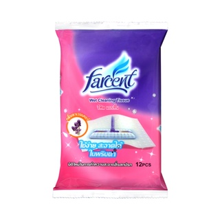 JC Mart รีฟิลไม้ม็อบผ้าเปียกอเนกประสงค์ กลิ่นลาเวนเดอร์ FARCENT รุ่น W-7065 V ขนาด 12 x 3 x 17 ซม. สีขาว