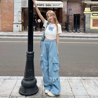 2TOYOUNG เสื้อครอป เสื้อยืดผู้หญิง เสื้อผ้าแฟชั่น ครอป baby tee 2023 NEW AG080419