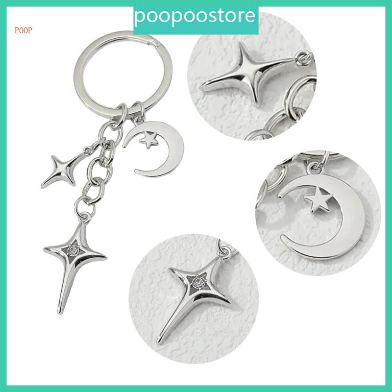 Poop พวงกุญแจ จี้รูปดาว ทรงกลม ขนาดเล็ก อุปกรณ์เสริม สําหรับตกแต่งกระเป๋านักเรียน