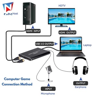 การ์ดจับภาพวิดีโอเสียง HDMI USB3.0 4K 1080P 60fps แบบพกพา สําหรับบันทึกสตรีมเกม