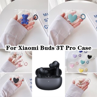 【Case Home】เคสหูฟังนิ่ม แบบใส ลายหมีสีฟ้า และหัวใจ สามมิติ สําหรับ Xiaomi Buds 3T Pro 3T Pro