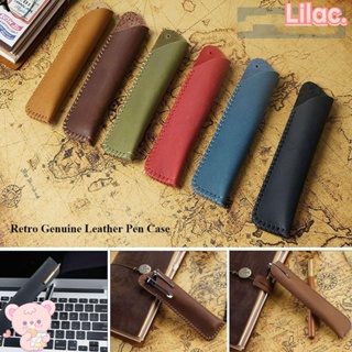 Lilac กระเป๋าเครื่องเขียน กระเป๋าดินสอ หนังวัวแท้ คุณภาพสูง 170*35 มม. 10 สี