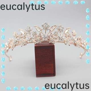 Eucalytus1 ที่คาดผม มงกุฎเจ้าหญิง ประดับพลอยเทียม สวยงาม เครื่องประดับผมเจ้าสาว