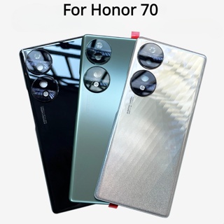 ใหม่ ฝาครอบแบตเตอรี่ด้านหลัง สําหรับ Honor 70 เลนส์กล้องแชสซี และอะไหล่ซ่อมสมาร์ทโฟน