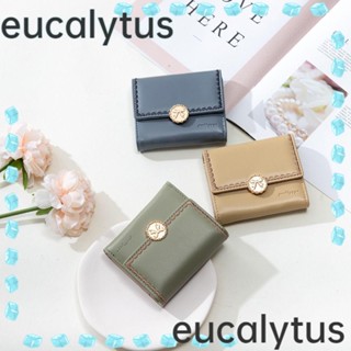 Eucalytus1 กระเป๋าสตางค์ หนัง Pu ใบเล็ก ใส่เหรียญได้ แฟชั่นสําหรับผู้หญิง