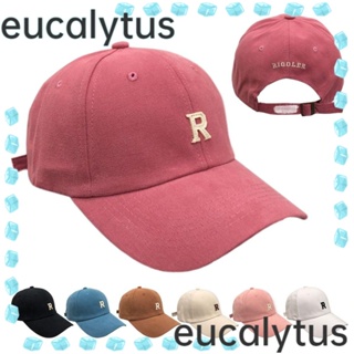 Eucalytus1 หมวกเบสบอล ปักลายตัวอักษร ปรับได้ สีพื้น