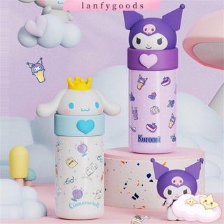 Lanfy แก้วน้ําเก็บความร้อน ความจุขนาดใหญ่ 350 มล. ลาย Kuromi Melody Cinnamoroll น่ารัก สําหรับเด็กผู้หญิง