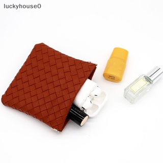 Luckyhouse0^^ กระเป๋าหนัง PU ขนาดเล็ก แบบพกพา สําหรับใส่เครื่องประดับ หูฟัง เครื่องสําอาง ลิปสติก