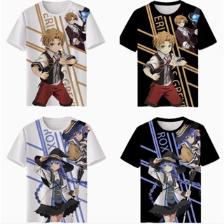 เสื้อยืดแขนสั้น พิมพ์ลาย Ere1 Mushoku Tensei Jobless Reincarnation Roxy Migurdia Rudeus 3 มิติ สําหรับผู้ชาย และผู้หญิง