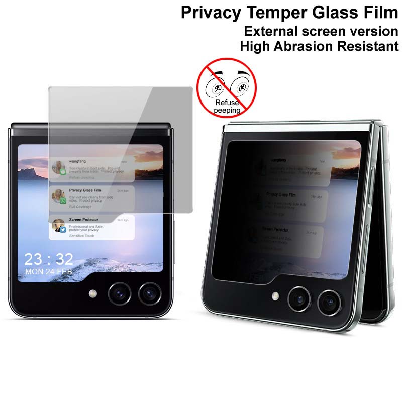 ฟิล์มกระจกนิรภัยกันรอยหน้าจอ ป้องกันการแอบมอง สําหรับ Samsung Galaxy Z Flip 5 5G Z Flip5