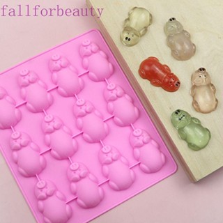 Fallforbeauty แม่พิมพ์ซิลิโคน รูปหมู 3D 12 หลุม สีชมพู สําหรับทําเบเกอรี่