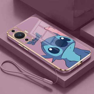 [พร้อมส่ง] เคสโทรศัพท์มือถือแบบนิ่ม ขอบสี่เหลี่ยม ลายมอนสเตอร์ Stitch เคลือบเงา สําหรับ HUAWEI nova 11 Pro nova 11i 10 SE Pro nova 9 SE