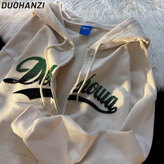 Duohanzi เสื้อกันหนาว มีฮู้ด แบบบาง มีซิป อเนกประสงค์ สําหรับผู้หญิง