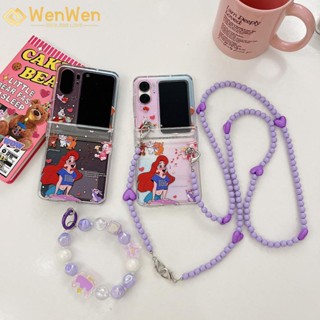 Wenwen เคสโทรศัพท์มือถือ แบบฝาพับ ลายนางเงือก สามชิ้น แฟชั่น สําหรับ OPPO Find N2