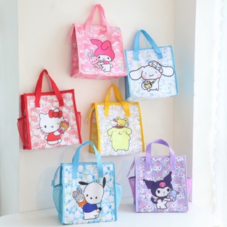 กล่องอาหารกลางวัน อลูมิเนียมฟอยล์ ลายการ์ตูน Kuromi Cinnamoroll Hello Kitty สําหรับเด็กผู้หญิง