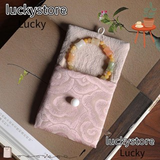 Lucky กระเป๋าเครื่องประดับ สร้อยข้อมือ จี้ผ้า กันฝุ่น อเนกประสงค์ แบบพกพา