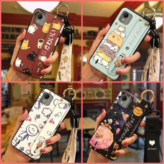 Cartoon Waterproof Phone Case For Nokia C110 4G Lanyard Fashion Design Wristband Kickstand Cute Anti-dust Phone Holder