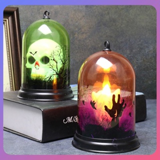 ☛ โคมไฟตกแต่งวันฮาโลวีน Led Luminous Skull Candle Props โคมไฟฟักทองโคมไฟบาร์ Ktv Halloween Desktop Atmosphere Decoration Props srlive