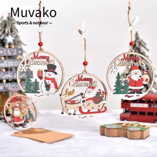 Muvako ป้ายแท็กไม้แขวน ลายซานตาคลอส กวาง คริสต์มาส สําหรับตกแต่งบ้าน ปาร์ตี้คริสต์มาส