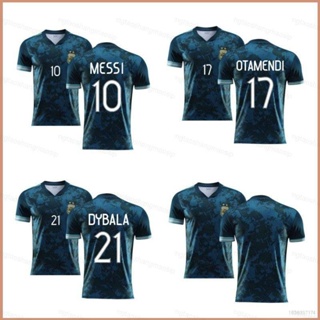 Si เสื้อกีฬาแขนสั้น ลายทีมชาติฟุตบอล Argentina Messi Dybala Otamendi 2021