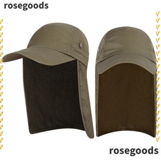 Rosegoods1 หมวกเบสบอล กันแดด ระบายอากาศ สี่รู แฟชั่นฤดูร้อน สําหรับตกปลา