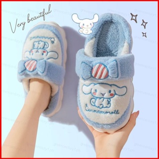 Yelan Sanrio Cinnamoroll Kuromi Hello Kitty รองเท้าแตะ ผ้าฝ้าย ลายการ์ตูนน่ารัก เหมาะกับฤดูใบไม้ร่วง ฤดูหนาว กลางแจ้ง