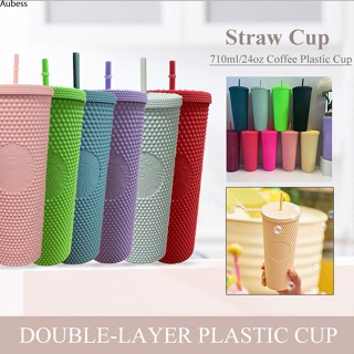 Limited Starb^cks Tumbler Water Cup ถ้วยฟางนำกลับมาใช้ใหม่ได้ Diamond Studded Cup Starb^cks Cup 710ml / 24oz Aube