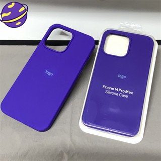 เคสโทรศัพท์มือถือ ซิลิโคนนิ่ม สีม่วงเข้ม สําหรับ IPhone 15 15 14 13 12 11 Pro X XS Max 6 7 8 14 15 Plus XR