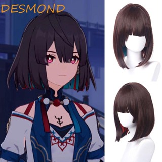 Desmond Honkai Star Rail วิกผมคอสเพลย์ วิกผมบ๊อบสั้น สังเคราะห์ สีแดง ผสมธรรมชาติ สําหรับปาร์ตี้ฮาโลวีน