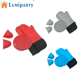 Lumiparty ถุงมือซิลิโคน ทนความร้อน ขนาดเล็ก สําหรับเตาอบ หม้อ 6 ชิ้น