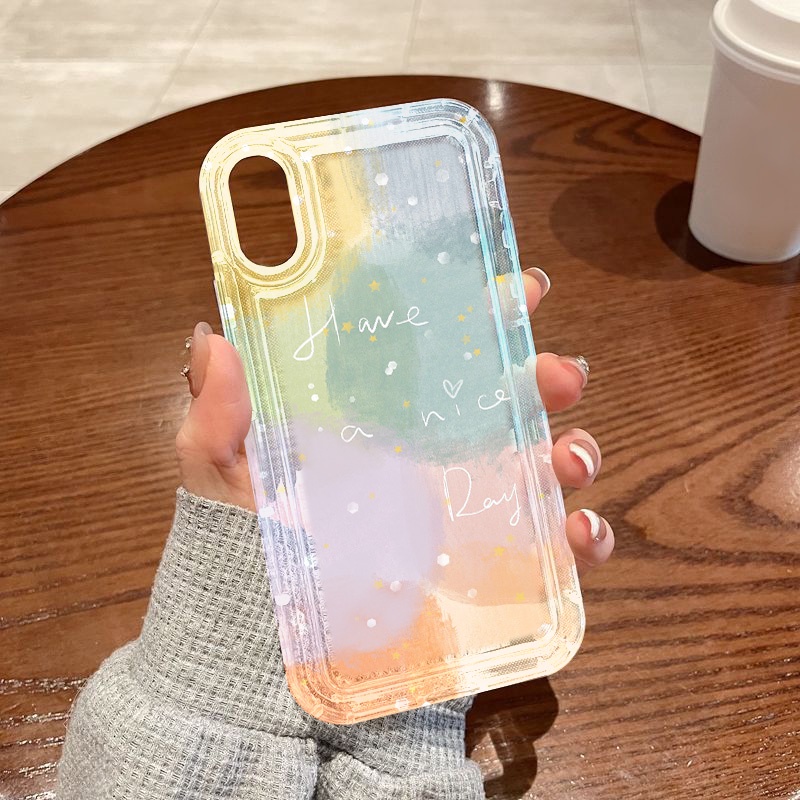 สำหรับ for iPhone 16 11 13 14 17 15 12 Pro Max 6S 7 8 Plus X XR XS MAX SE2022 เคสนิ่มใสถุงลมนิรภัยกันกระแทกการ์ตูนน่ารัก
