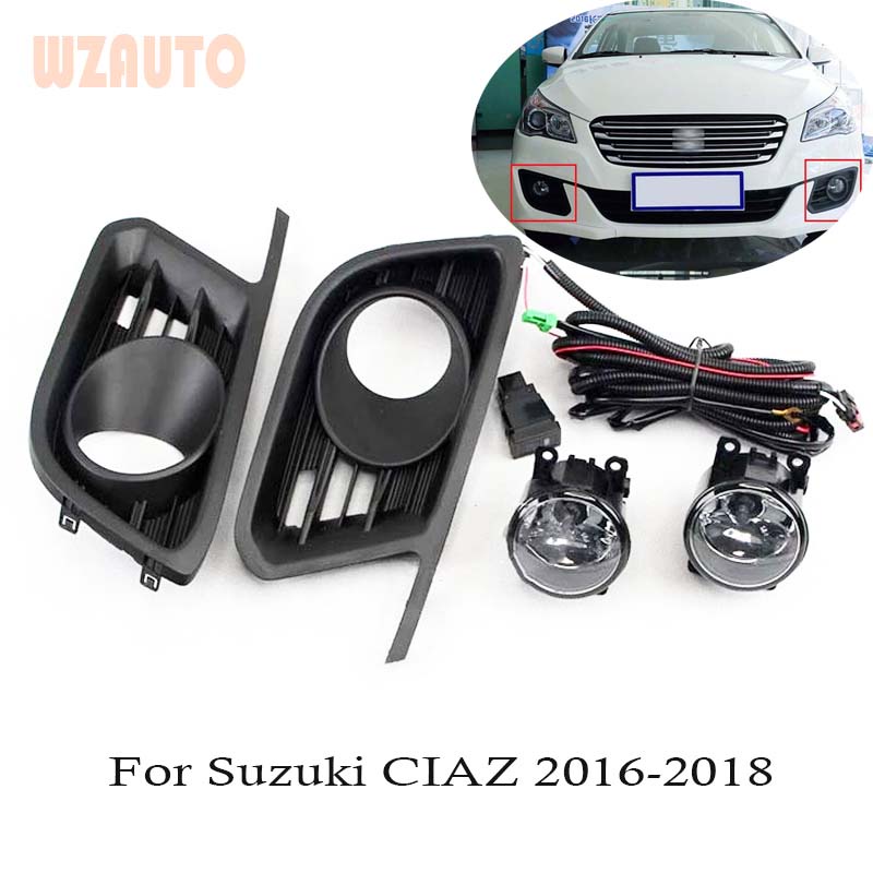 Wzauto ชุดไฟตัดหมอก ติดกันชนหน้า ซ้าย ขวา พร้อมสวิตช์สายไฟ สําหรับ Suzuki CIAZ Alivio 2016 2017 2018