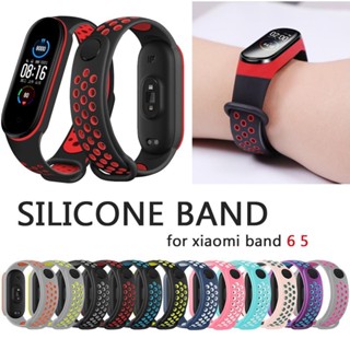 สายนาฬิกาข้อมือซิลิโคน TPU แบบเปลี่ยน สําหรับ Xiaomi Mi Band 5 6 Smart Wristband Bracelet M5 M6 Band