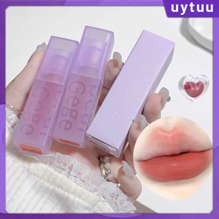 Uytuu 【Delievery รวดเร็ว】 Gege Bear Color-holding Mirror Light Velvet Fog Double-layer Lip Glaze Matte Surface Holding Makeup Showing White Lipstick Is Not Easy To Stick Cup Female Lip Glos