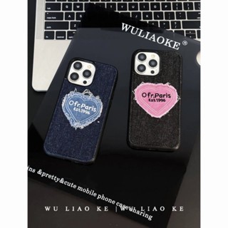 เคสโทรศัพท์มือถือ ผ้ายีน กันกระแทก ลายหัวใจ สไตล์เกาหลี สําหรับ Apple Iphone 14promax 13 11 14pro 13pro 14