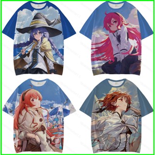 ROXY Sqt เสื้อยืดแขนสั้น พิมพ์ลายอนิเมะ Mushoku Tensei: Jobless Reincarnation สําหรับผู้ชาย และผู้หญิง