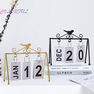 【COLORFUL】Calendar Ornaments 18*17*7.5cm Cafe Desktop Decorative DIY Flip Planner