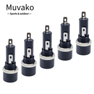 Muvako ซ็อกเก็ตฟิวส์สกรู แผงพลาสติก สีดํา 10A ทองแดง 250V แบบพกพา สําหรับช่างไฟฟ้า 5 ชิ้น