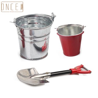 【ONCEMOREAGAIN】Bucket Tool Kit Metal Mini RC Car Red Shovel 3PCS Accessories Decorative