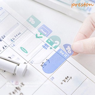 Preston สติกเกอร์ฉลาก PET สุนทรีย์ ฉลากฉลาก ฉีกได้ DIY สําหรับติดตกแต่งสํานักงาน 120 แผ่น