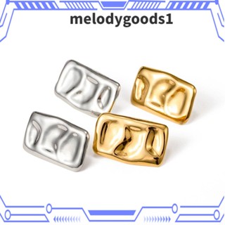 Melodygoods1 ต่างหูสตั๊ด สเตนเลส ทรงเรขาคณิต กลวง สไตล์วินเทจ เรียบง่าย เครื่องประดับ สําหรับผู้หญิง เด็กผู้หญิง