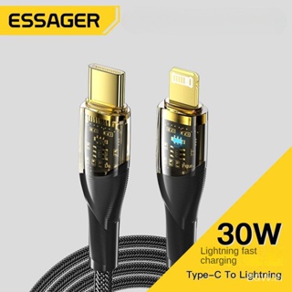 Essager interstellar series สายชาร์จโทรศัพท์มือถือ แบบใส ชาร์จเร็ว PD30W 60W 7A100W LPMV