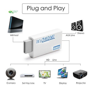 อะแดปเตอร์แปลง 1080P Wii เป็น HDMI สําหรับเชื่อมต่อจอมอนิเตอร์ PC HDTV วิดีโอเสียง 3.5 มม. Wii2HDMI